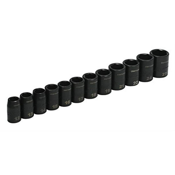Craftsman Laser Etched Easy Read 23 Piece SAE Standard & Metric 1/4 Drive 6 Point Shallow Socket Set 